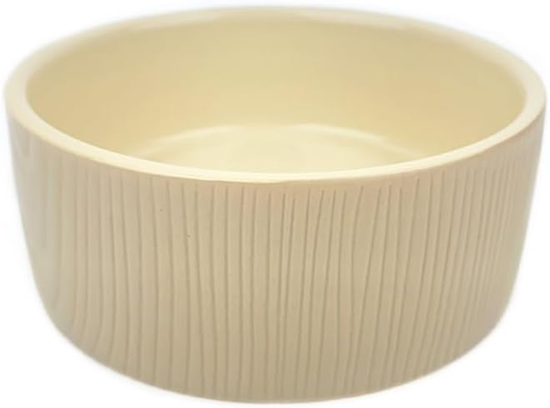 Barkley & Bella Dog Bowl Ceramic Ripple Stone, Brown - Dog Bowl, Handcrafted, Durable, Heavyweight Stability, Dishwasher-Safe