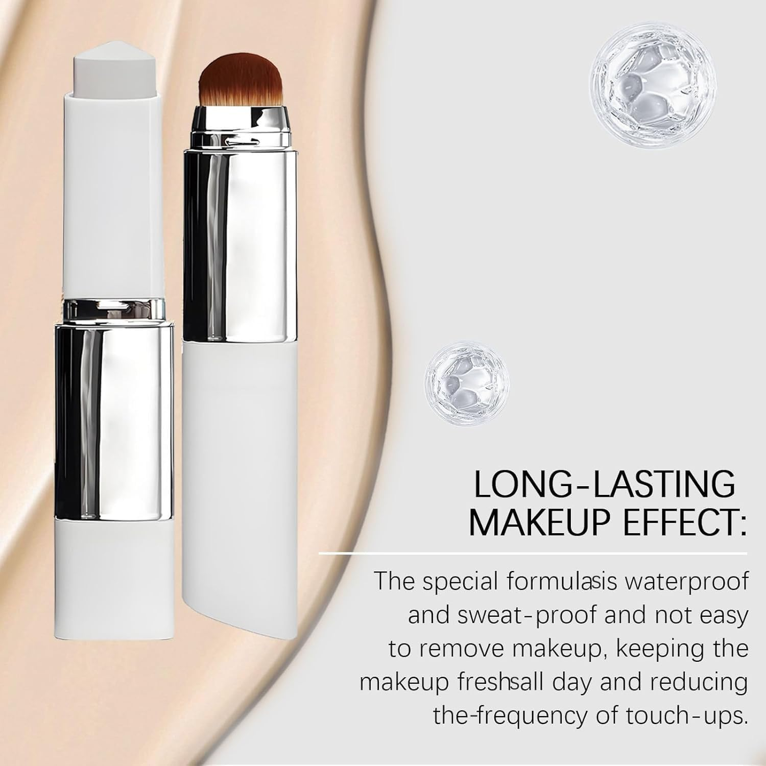 Chartming Color Changing Foundation Stick, 2-In-1 Foundation Stick, Medium Coverage Makeup, Cover Cream Stick V White Korean Found/At, Waterproof Long-Lasting Sweatproof for Natural Makeup (Natural*1) image number 4