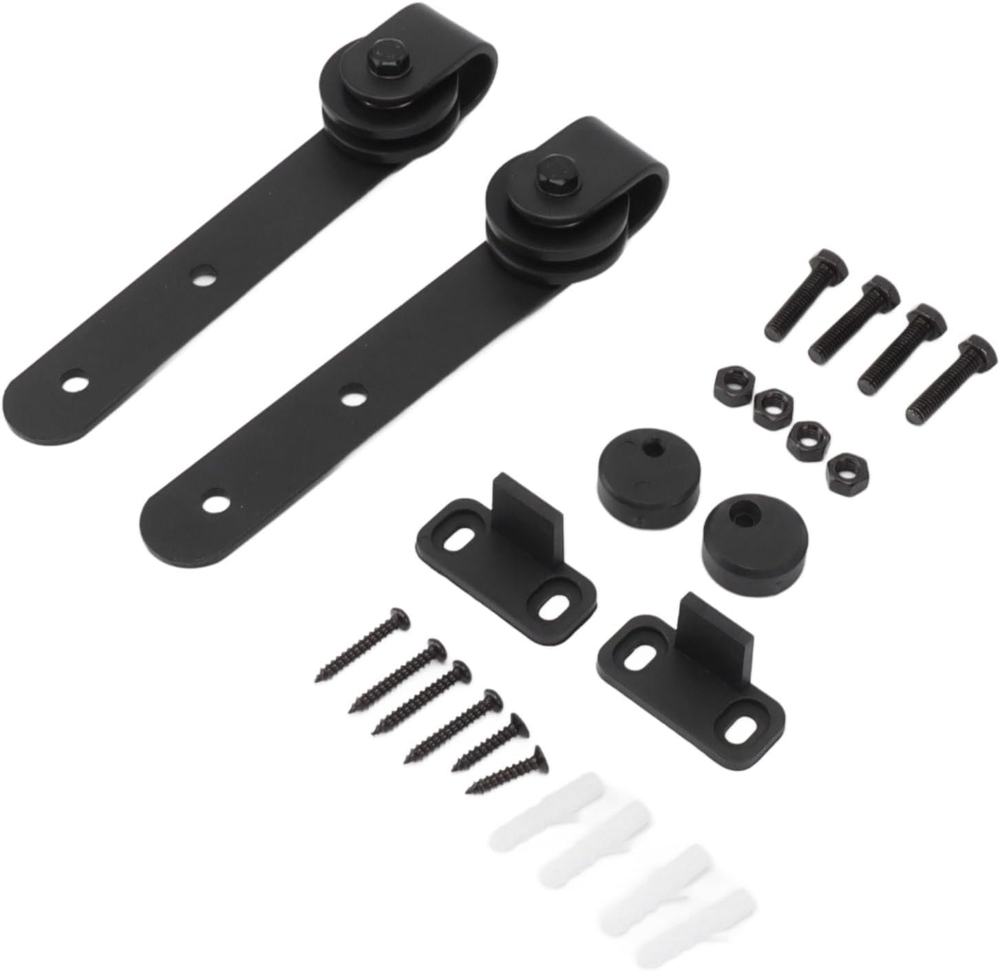 Depisuta 2Pack Barn Door Hardware Kit, Heavy Duty Mini Cabinet Door Rollers, Carbon Steel Sliding Track for Bedroom, Living Room, Wardrobe, TV Stand image number 6