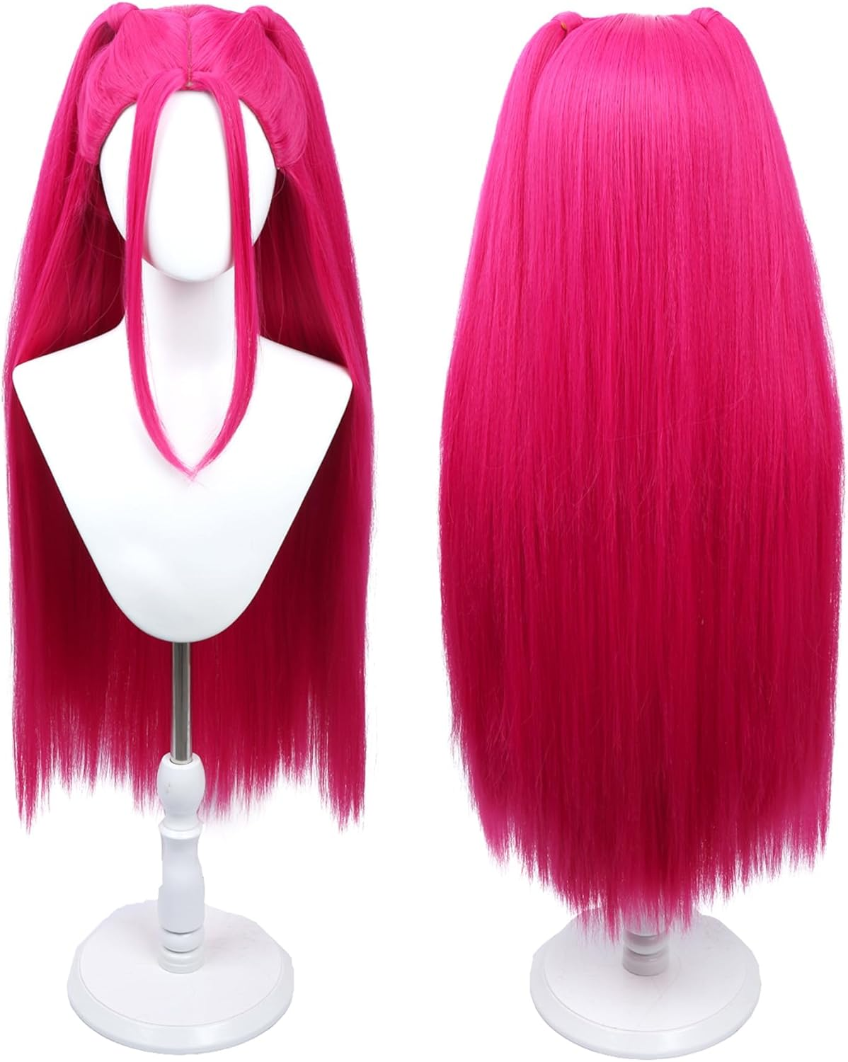 Long Hot Pink Wigs for Kids Girls Cartoon Movie Halloween Cosplay Wigs, for Girl, Women, Christmas, for Holiday Party image number 6