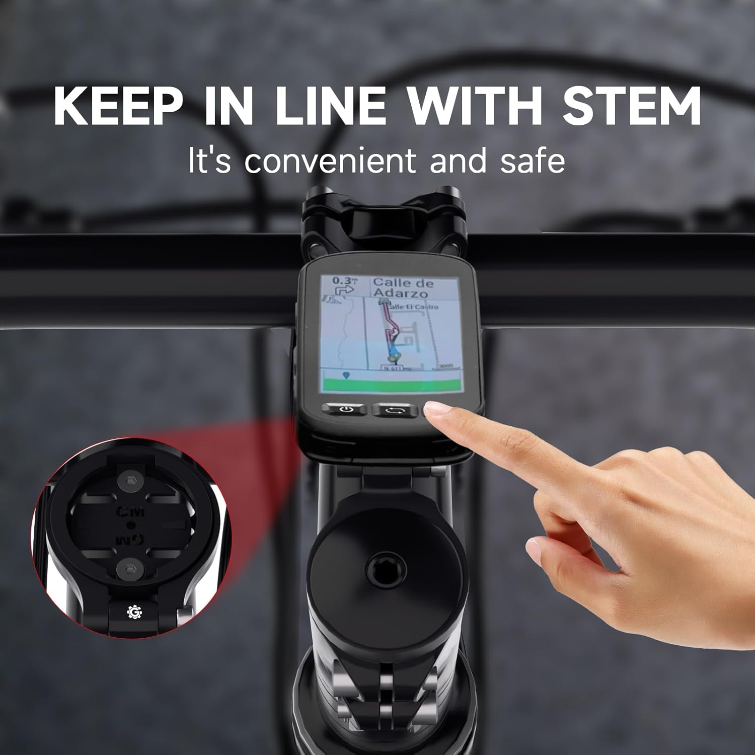 Bike Stem Computer Mount - Adjustable Out Front Mount for Garmin Edge 25 130 200 500 510 520 800 810 820 1000 1030, for Wahoo Elemnt Bolt Mini Bryton Rider Stages Dash Hammerhead Karoo Cateye