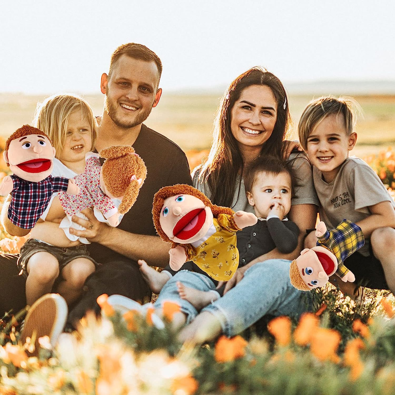 1 Pcs Family Hand Puppets 12 Inch Grandparents, Mom & Dad, Brother & Sister Plush Hand Puppet Toys Role-Play Toy Puppets for Kids Storytelling Imaginative Pretend Play Teaching Preschool(Brother) image number 4