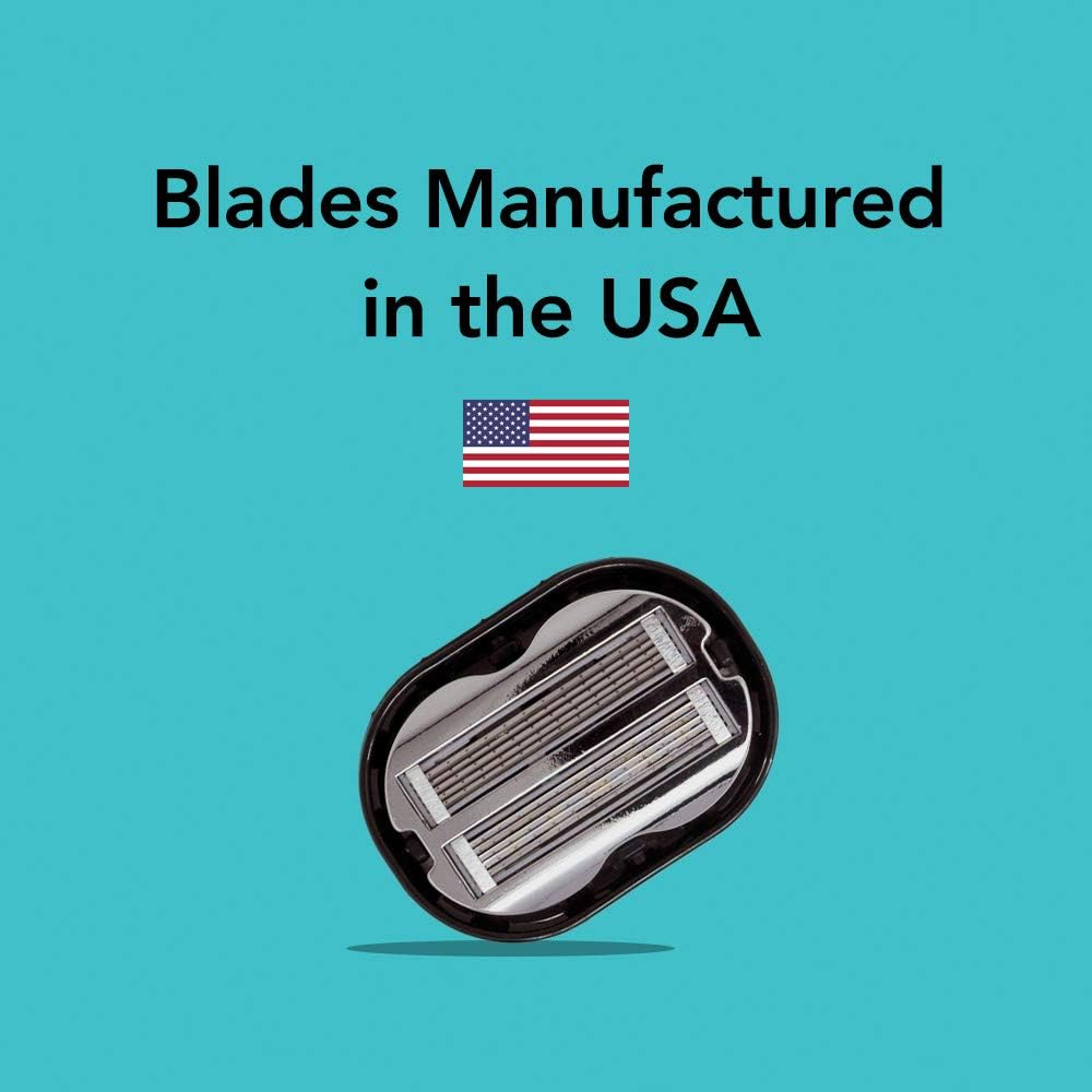 Premium Omnishaver Replacement Cartridge Refill Kit with One Blade Removal Tool - Disposable, Self Cleans & Strops during Use - Durable Smooth & Comfortable 4 Blades image number 1