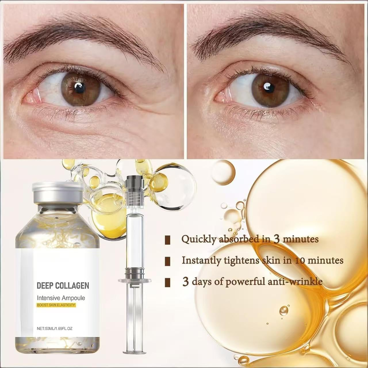 Silk Peptide Intensive Lifting Ampoule, anti Aging Face Serum, Deep Collagen Silk Peptide Intensive Lifting Ampoule Serums for Face Tightening and Lifting (2PCS) image number 6