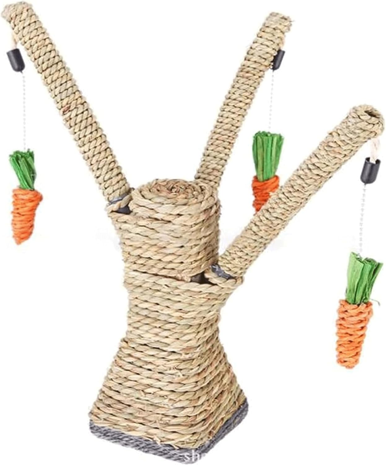 Wear-Resistant Cat Tree Straw Carrot Tree Cat Tower Scratcher Tree Playing Rope Loving Climbing Tree Toys for Kitten Pet image number 1