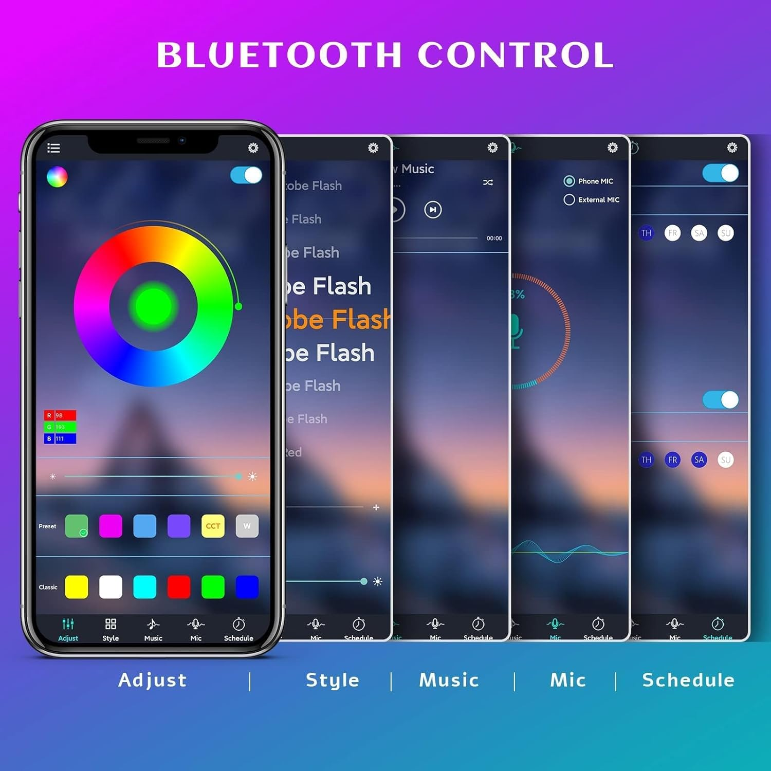 Lylmle LED Pool Lighting with APP Control, 10W RGB Dimmable Underwater Submersible Lights with Magnets, IP68 Waterproof Music Sync Changing Pool Light 12V, 8M image number 5