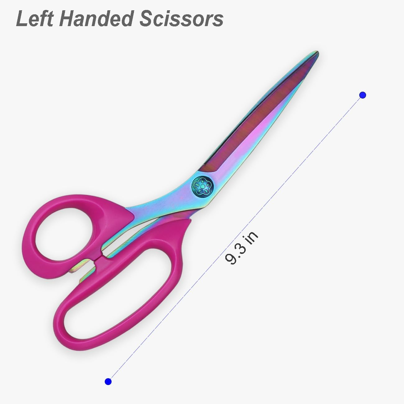 Left Handed Scissors Adults, Titanium Coating Forged Stainless Steel Sewing Scissors for Fabric Cutting, Multi-Purpose Shears for Dressmaking, Quilting, Home General Use Professional Crafting, 9 Inch image number 2