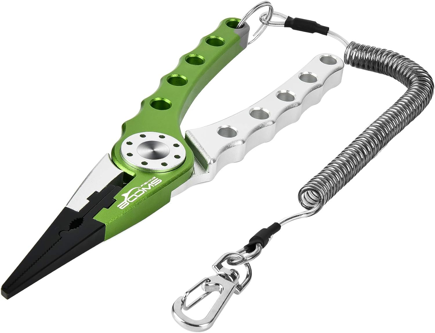 Booms Fishing X1 Aluminum Fishing Pliers Saltwater, Surf Fishing Tackle Kit, Fishing Multitool Hook Remover Braided Fishing Line Cutting and Split Ring with Coiled Lanyard and Sheath - Blue With Lock image number 6