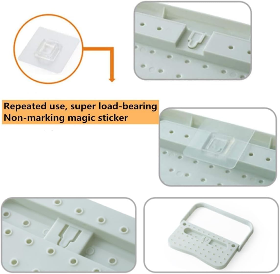 AIMALL 8Pcs Non-Perforated Wall-Mounted Shoe Rack, Durable PP Plastic Bathroom and Living Room Shoe Storage Organiser, Adhesive or Nail Installation, 11X5.51 Inches image number 3
