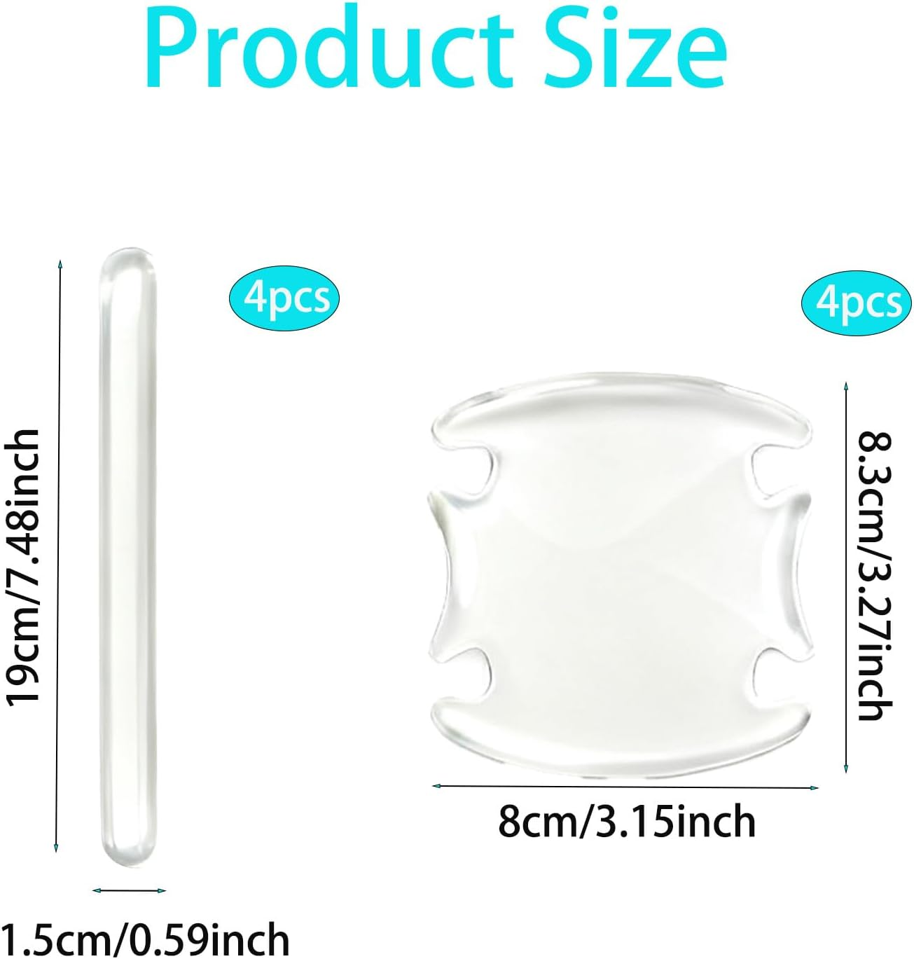 8 Pieces of Car Door Edge Protector, Transparent Car Door Handle Protector, Doors Handle Protector for Cup Protection, Easy to Install Suitable for Most