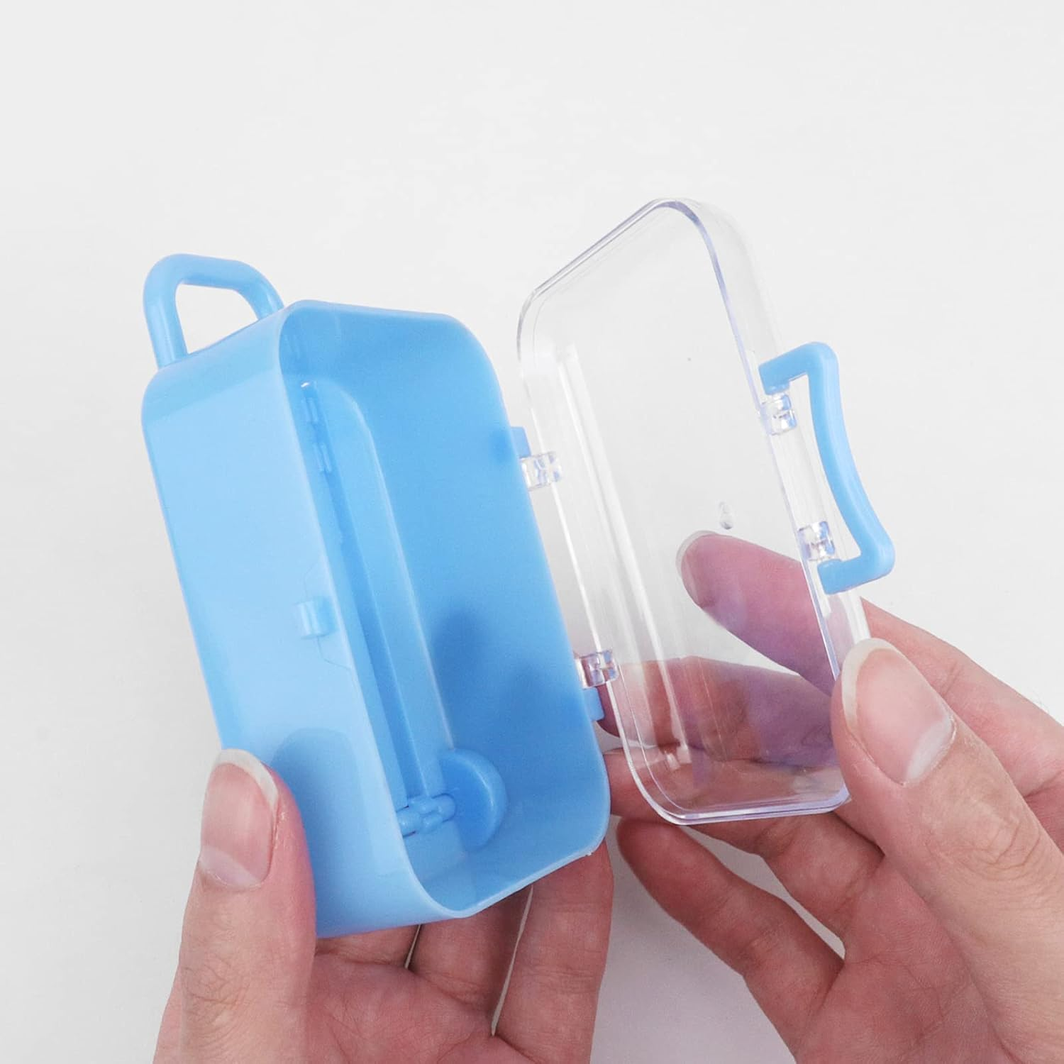 Ruksifg 8Pcs Miniature Suitcase Plastic Tiny Travel Suitcase Jewelry Storage Box for Home Decoration, Blue,White, Small, Style 1 image number 4