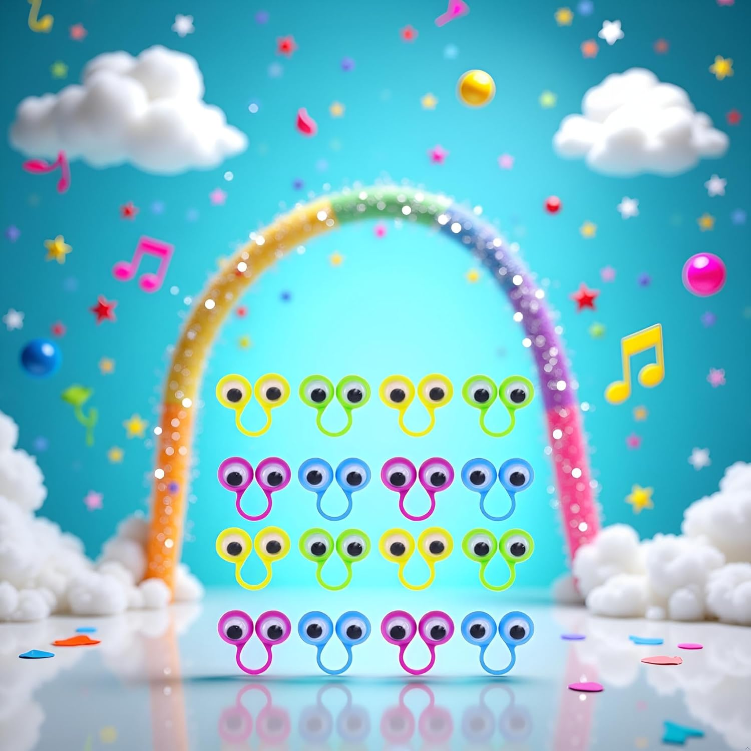 12Pcs Eye Finger Puppet,Eye on Rings Finger Puppets,Wiggly Googly Eyeball Ring,Fun Show Prize Fillers,Birthday Easter Party Favor,Puppet Eyes,Eye Rings,Puppets and Puppet Theaters image number 3