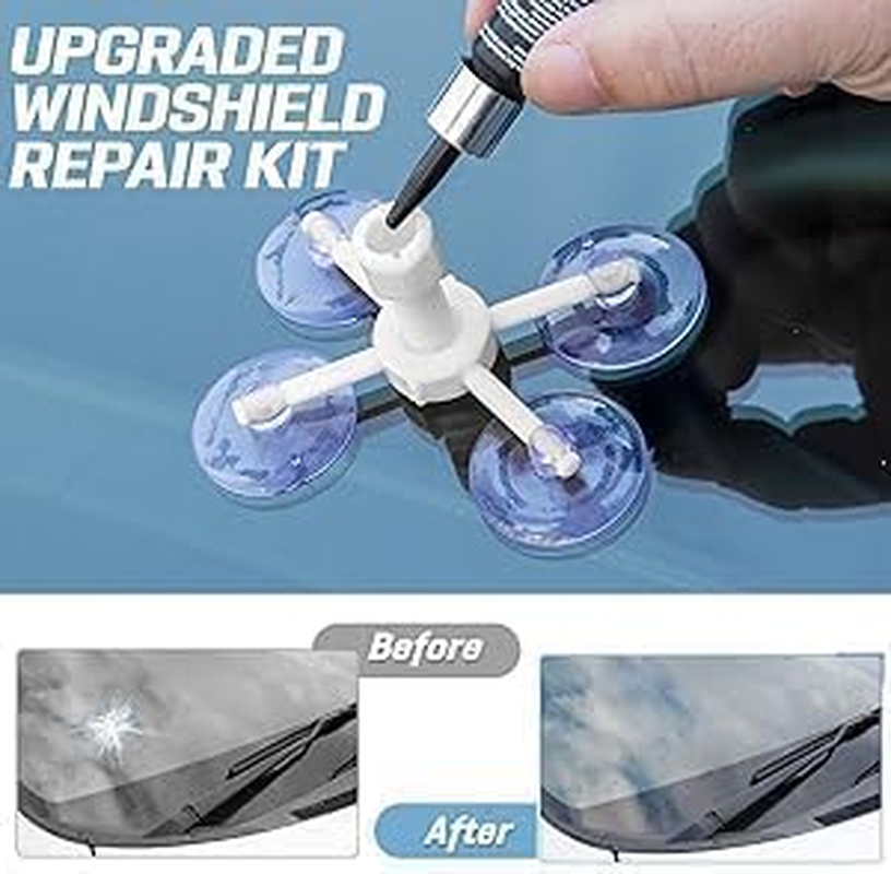 Car Glass Repair Kit, Cracks Gone Glass Repair Kit, Windshield Repair Kit for Chips and Cracks, Automotive Glass Nano Fluid Windshield Crack Repair Kit for Chips, Cracks image number 5