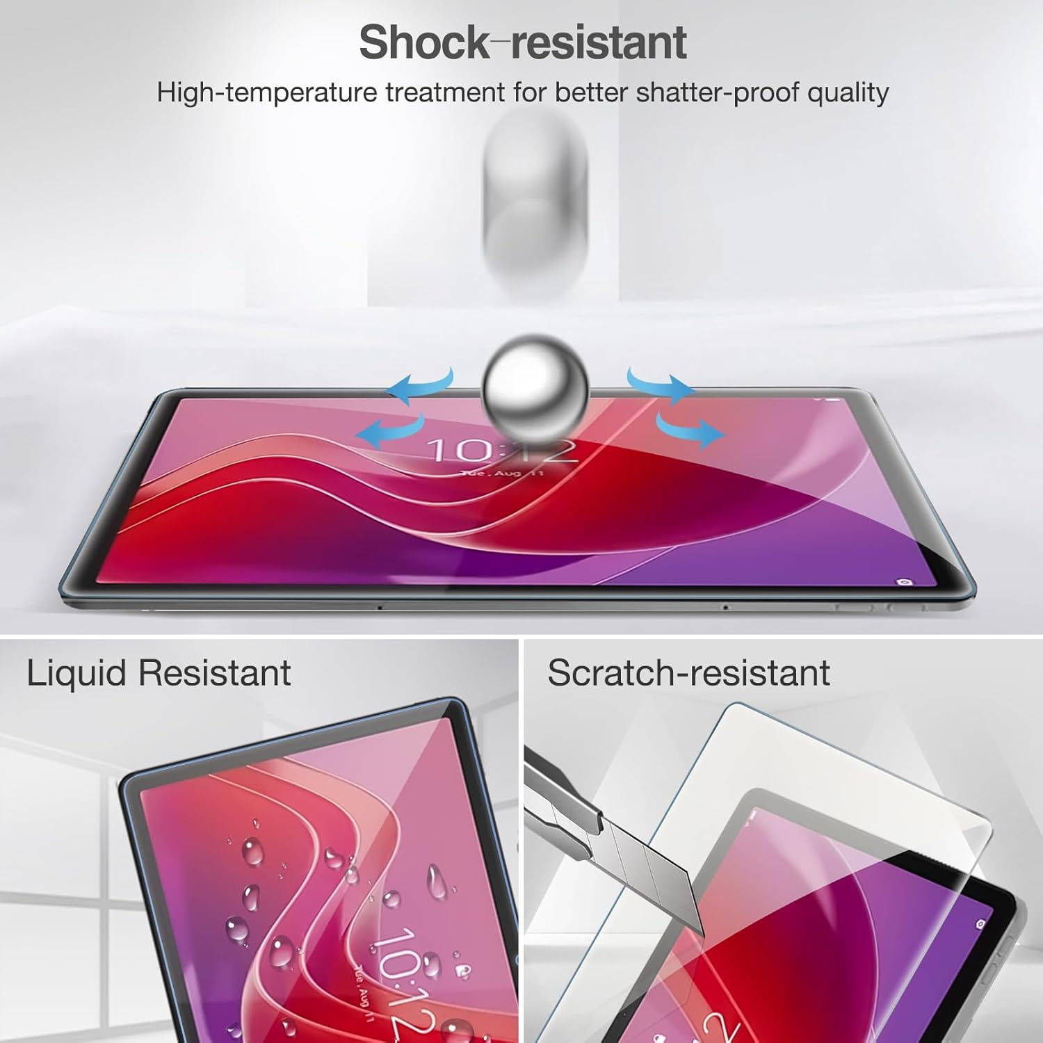 Procase 2 Pack Screen Protector for Lenovo Tab M11 2024, Tempered Glass Film Guard for Lenovo 11" Tab M11 2024 Release