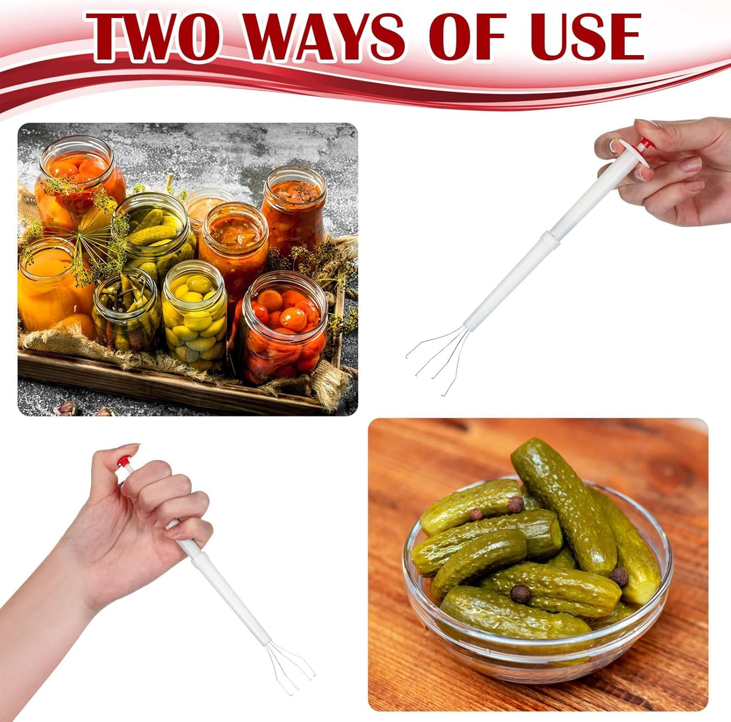4Pcs Pickle Picker, Deluxe Pickle Grabber Tool with Stainless Steel Claws, Olive Pepper Grabber for Kitchen Restaurant Food, Rust Resistant, Kitchen Gadget image number 4