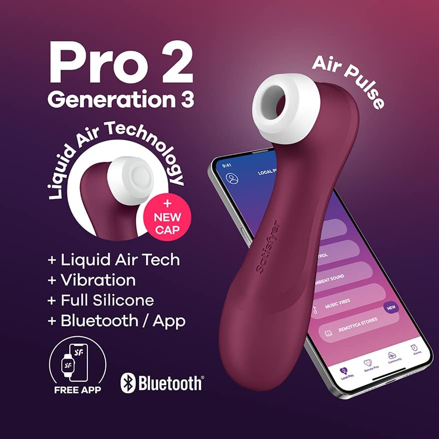 Satisfyer Pro 2 Generation 3 with Liquid Air Technology, Vibration and Bluetooth/App - Wine Red image number 5