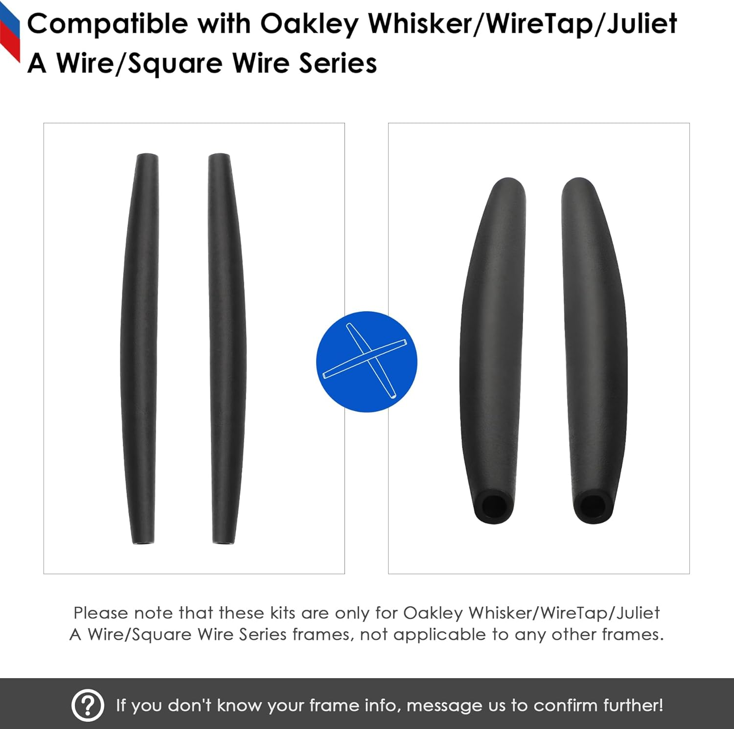 BLAZERBUCK Replacement Temple Sleeves Ear Socks for Oakley Whisker/Juliet/A Wire Sunglass image number 3