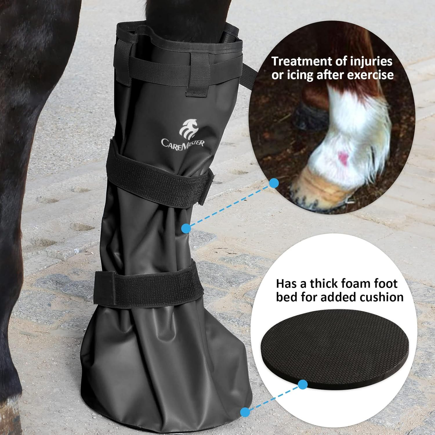 Caremaster Easy Use Hoof Soaking Boot for Horse Soaker Bag Equine Soaking Boot Hooves Care Treatment Bucket Soaker Sack image number 3