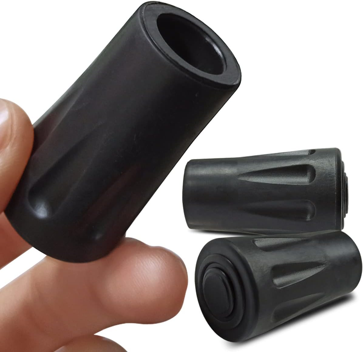 8Pcs Trekking Pole Tips Replacement Protectors, Rubber Feet for Hiking Pole Tips Rubber Tips for Walking Sticks Tips Accessories, Fits Most Standard Walking Sticks Shock Absorbing(11Mm Hole Diameter) image number 3