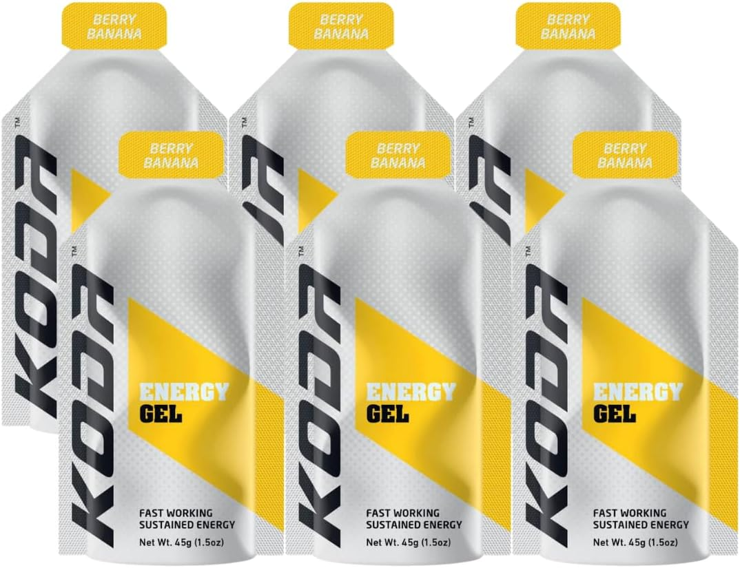 KODA Energy Gel, Smooth Consistency, Fast Acting Energy Boost, (Cola, Pack of 6)