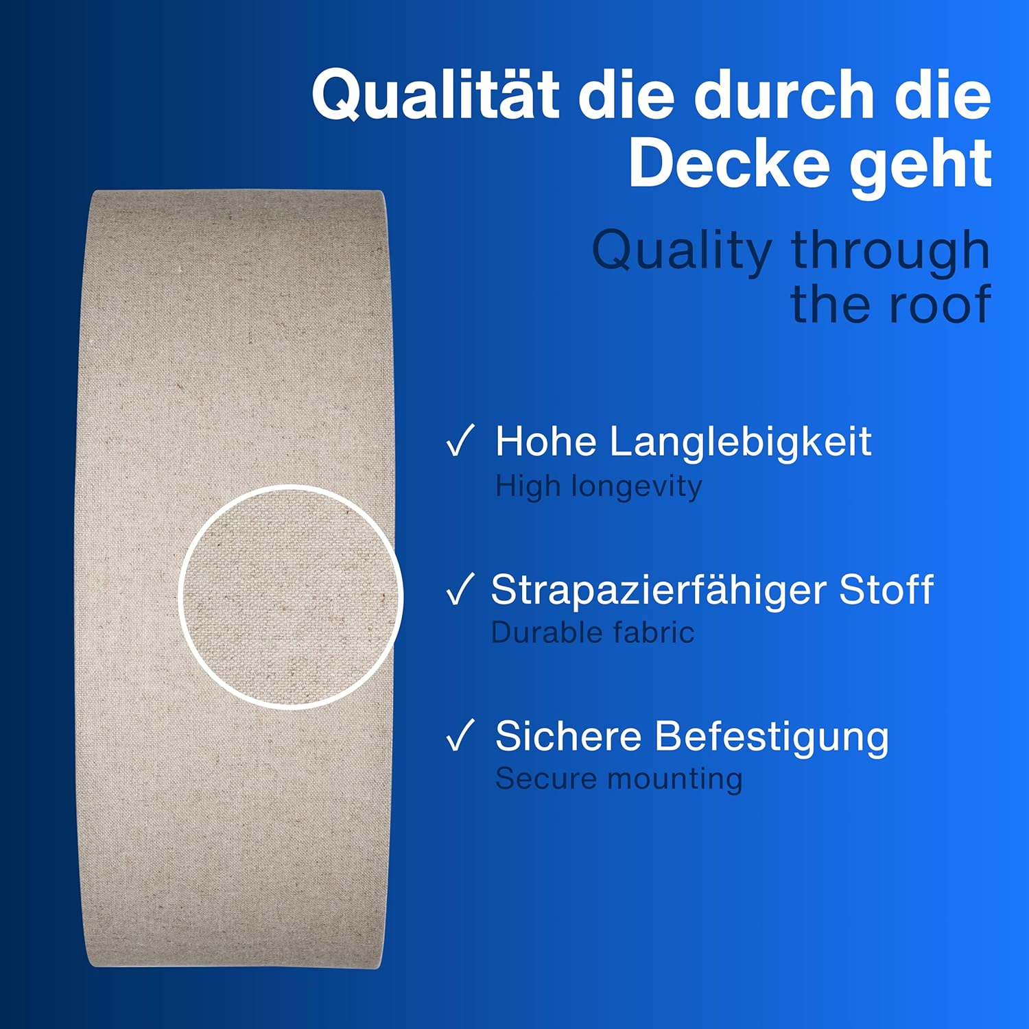 REV LED Ceiling Light, Ceiling Light for Bedroom, Living Room and Kitchen, round 30 Cm with Fabric Shade in Vintage Look, Taupe image number 3