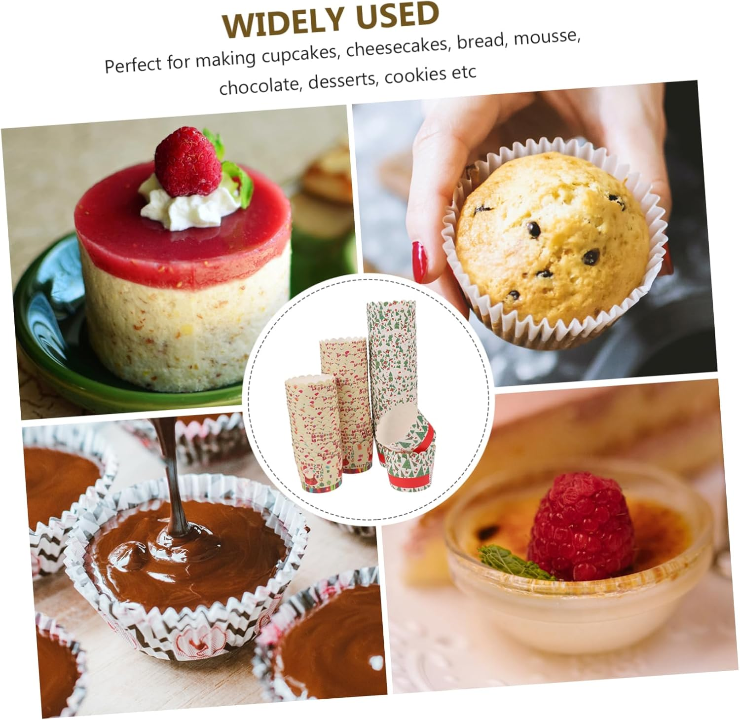 CHILDWEET 150Pcs Cake Making Cups Baking Tools Dessert Cups Party Supplies for Baking Holders Random Color image number 2