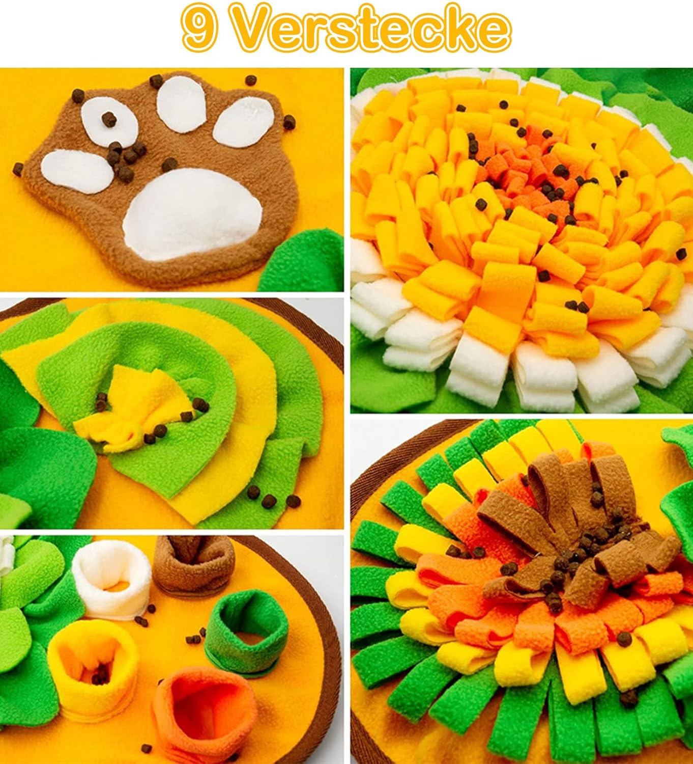 Sniffing Rug for Dogs, Interactive Dogs, Smelling Training, Pet Sniffing Blanket, Intelligence Mat, Feeding Mat, Training Mat for Pets, Dogs, Cats, 64 X 43 Cm image number 6