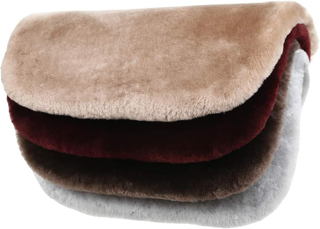 MLOVESIE Genuine Sheepskin Car Seat Cushion Natural Fur Wool Seat Cover for Cars Trucks SUV Soft Comfort Office Chair Protector Pad Car Accessories Universal Fit image number 6