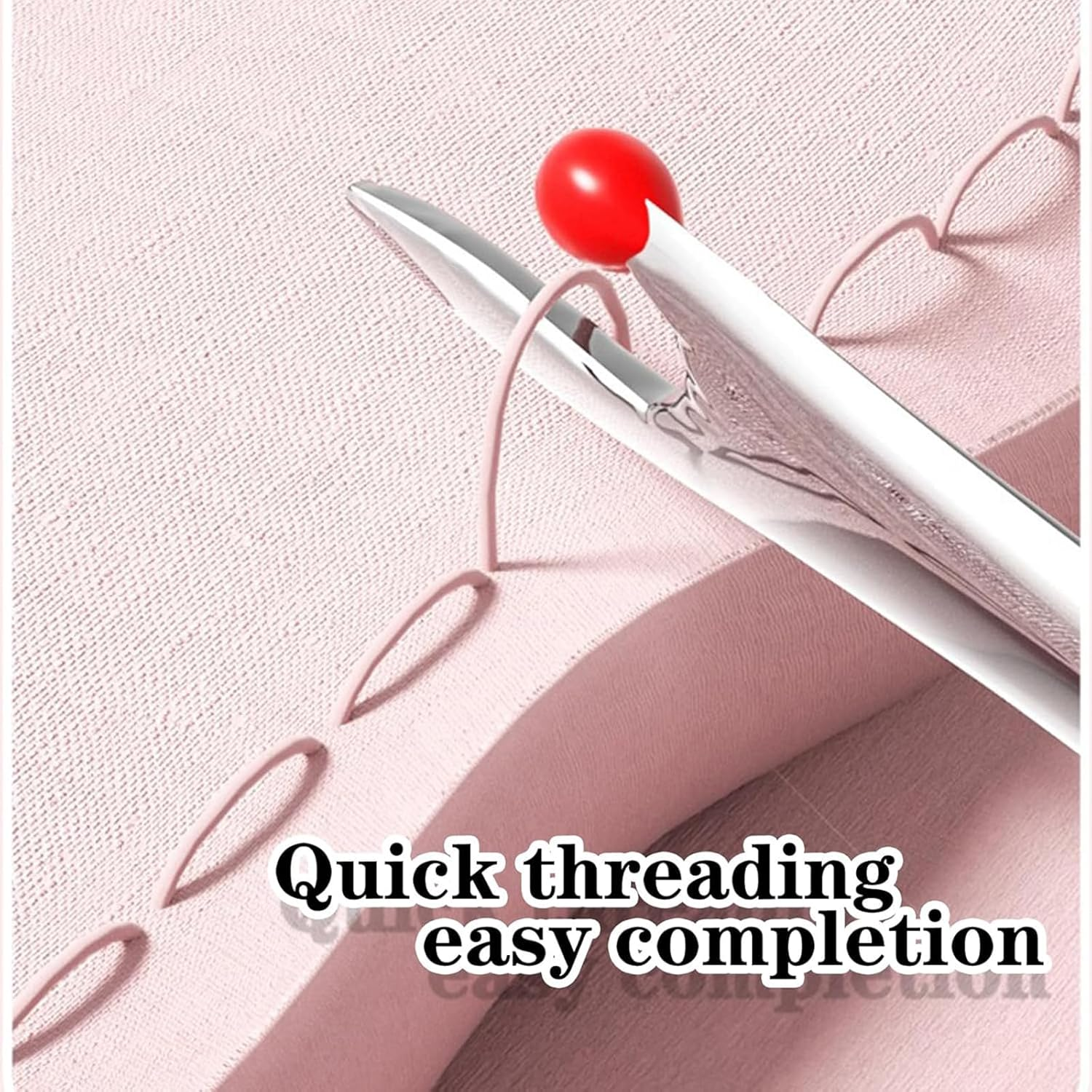 Hunken 3 Pcs 2-In-1 Needle Threader and Seam Ripper Tool, Portable Sewing Accessories, Quick Automatic Needle Threading Device, Stretchable Plug-In Threader for Hand Sewing, Quilting & Knitting image number 2
