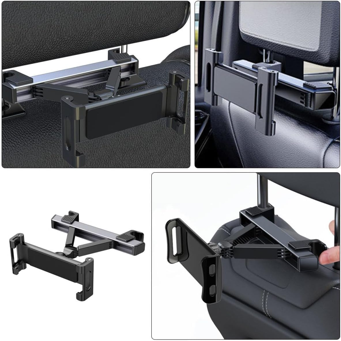 Car Rear Seat Phone Holder Tablet Bracket, 1Pc Triangular Retractable Arm Headrest Tablet Holder, Car Rear Seat Phone Holder Universal Tablet Bracket Headrest image number 3