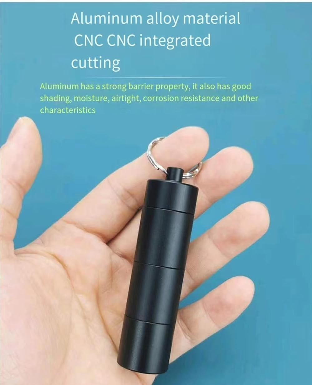 Portable Pill Cases, 3 Pack Metal Pocket Pill Boxes Waterproof Keychain for Travel & Purse, 3 Compartment Emergency Pill Container Box Daily Pill Container Holder for Men and Women