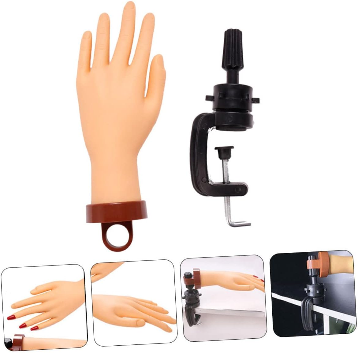 SOESFOUFU Beginner-Friendly Manicure Hand Model Nail Art Training Hand Lightweight Pvc Nail Stand image number 1