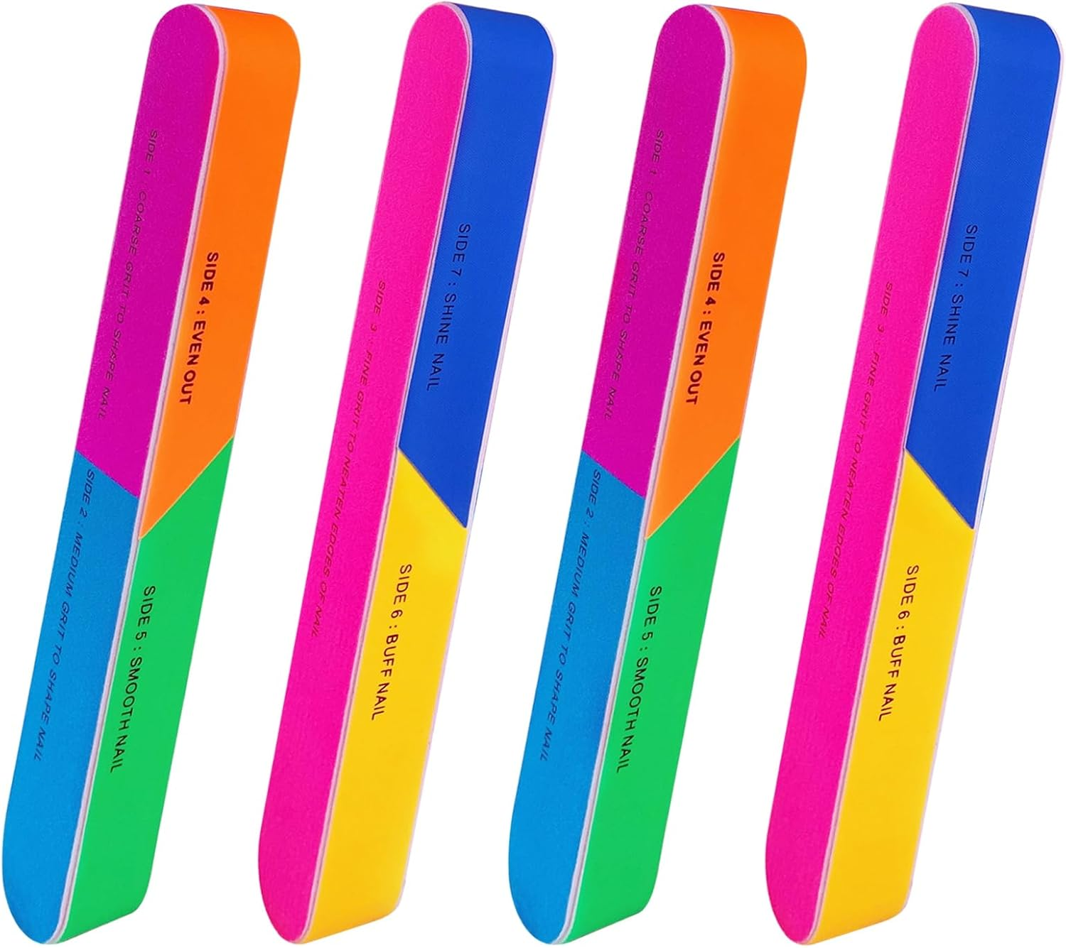 7 Way Nail Buffer (4 Pcs), Upgraded Buffing Block Seven Steps Polisher Fingernail Files Buffer 120/240/600/3000/6000 Grit for Shinning Nails image number 5