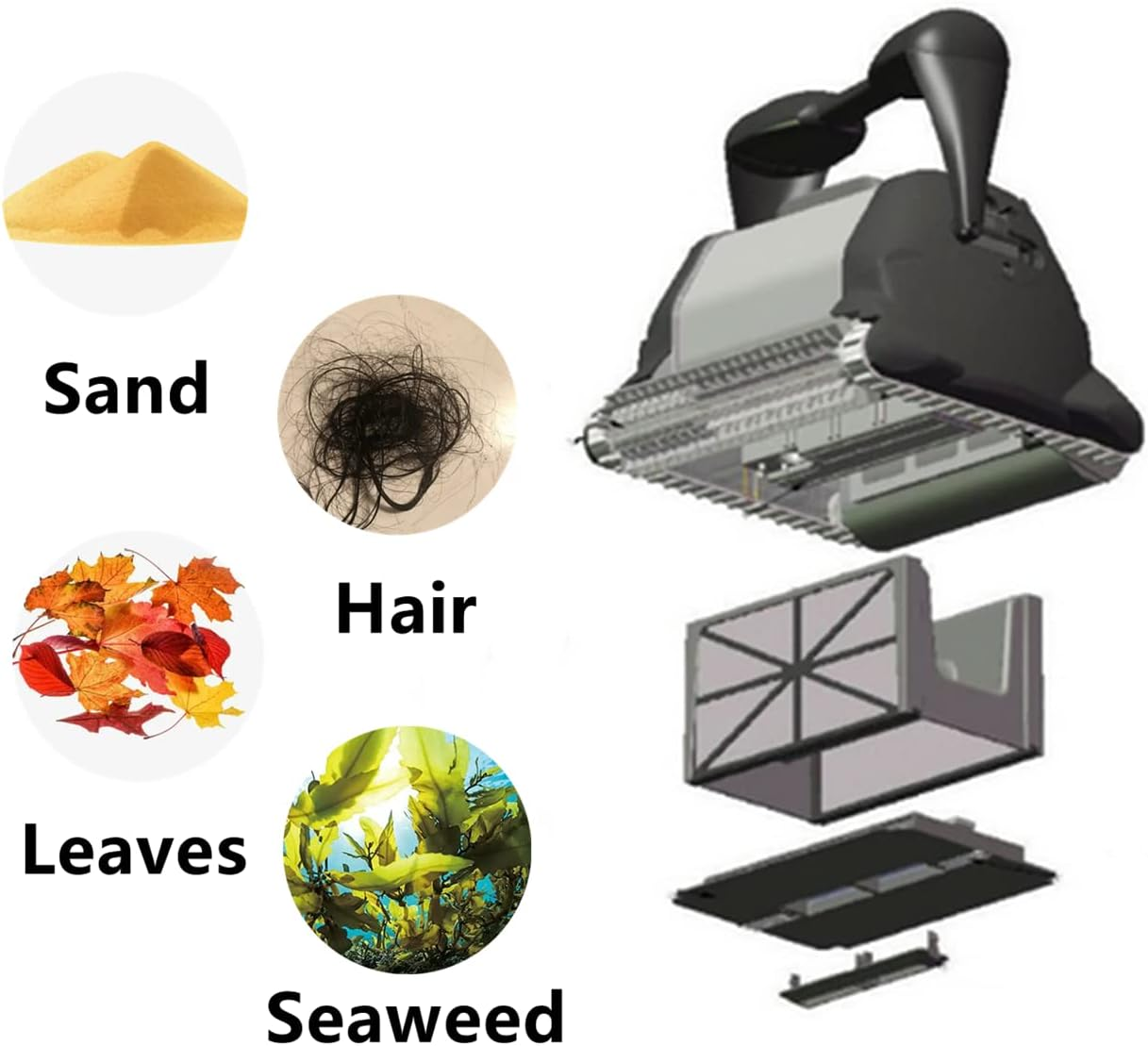 RCX70101 Filter Cartridge Refill Kit Set Compatible with Hayward Tiger Shark Pool Vacuum Rep 827261 RCX70101PAK2 (4 Pack) image number 3