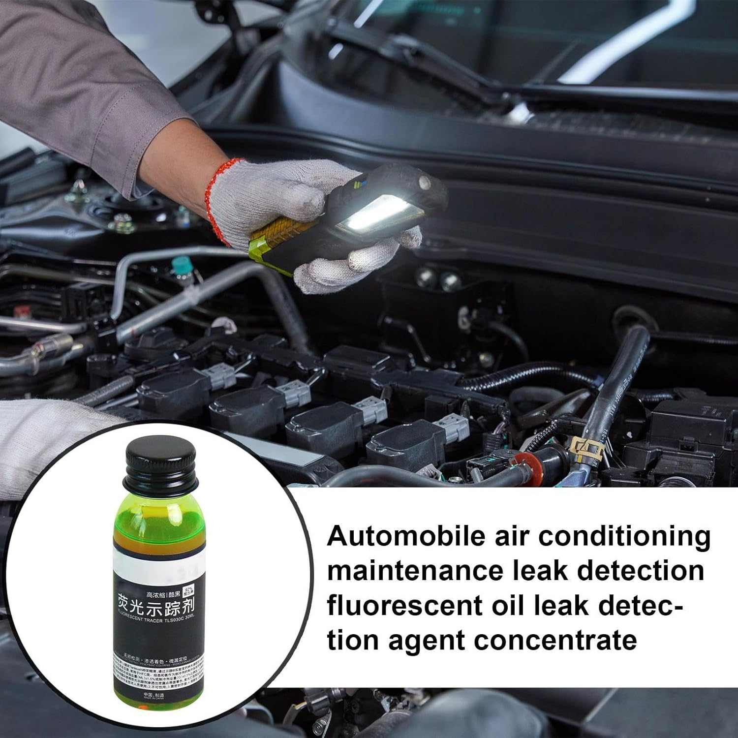 HVAC Leak Detector | Air Conditioner Detection Fluorescent - Portable Air Conditioner Leak Detector Fluorescent Concentrate Agent for Home, Automotive, RV, Basement