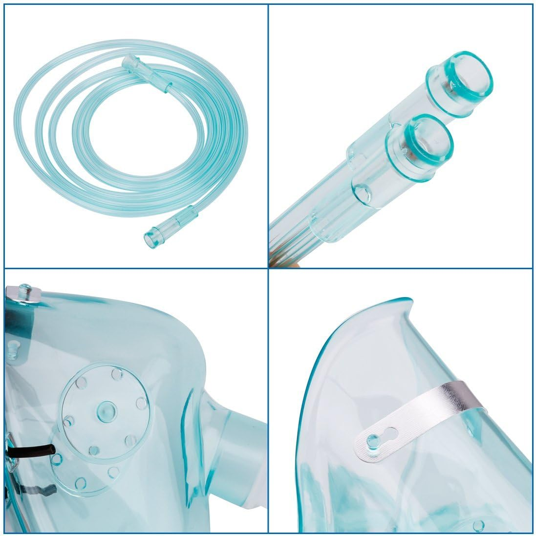 2 Package - Adult Europe Oxygen Mask with 6.6' Tubing and Adjustable Elastic Strap - Size L image number 5