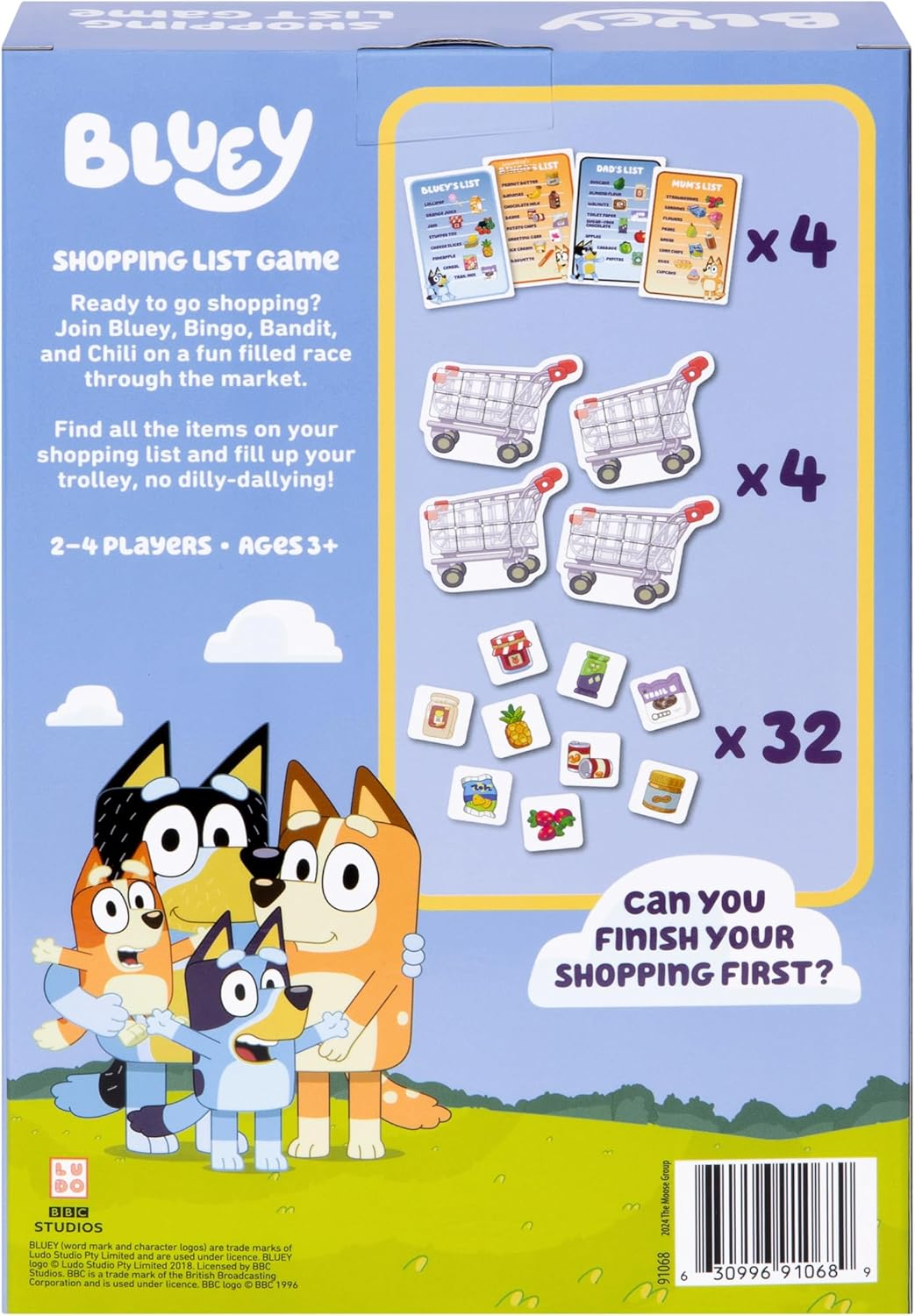 Bluey Shopping List Game, Join Bluey, Bingo, Bandit & Chilli on a Fun Supermarket Adventure, Race to Fill Your Trolley in This Fun Memory and Matching Game, for Ages 3+, 2-4 Players image number 4