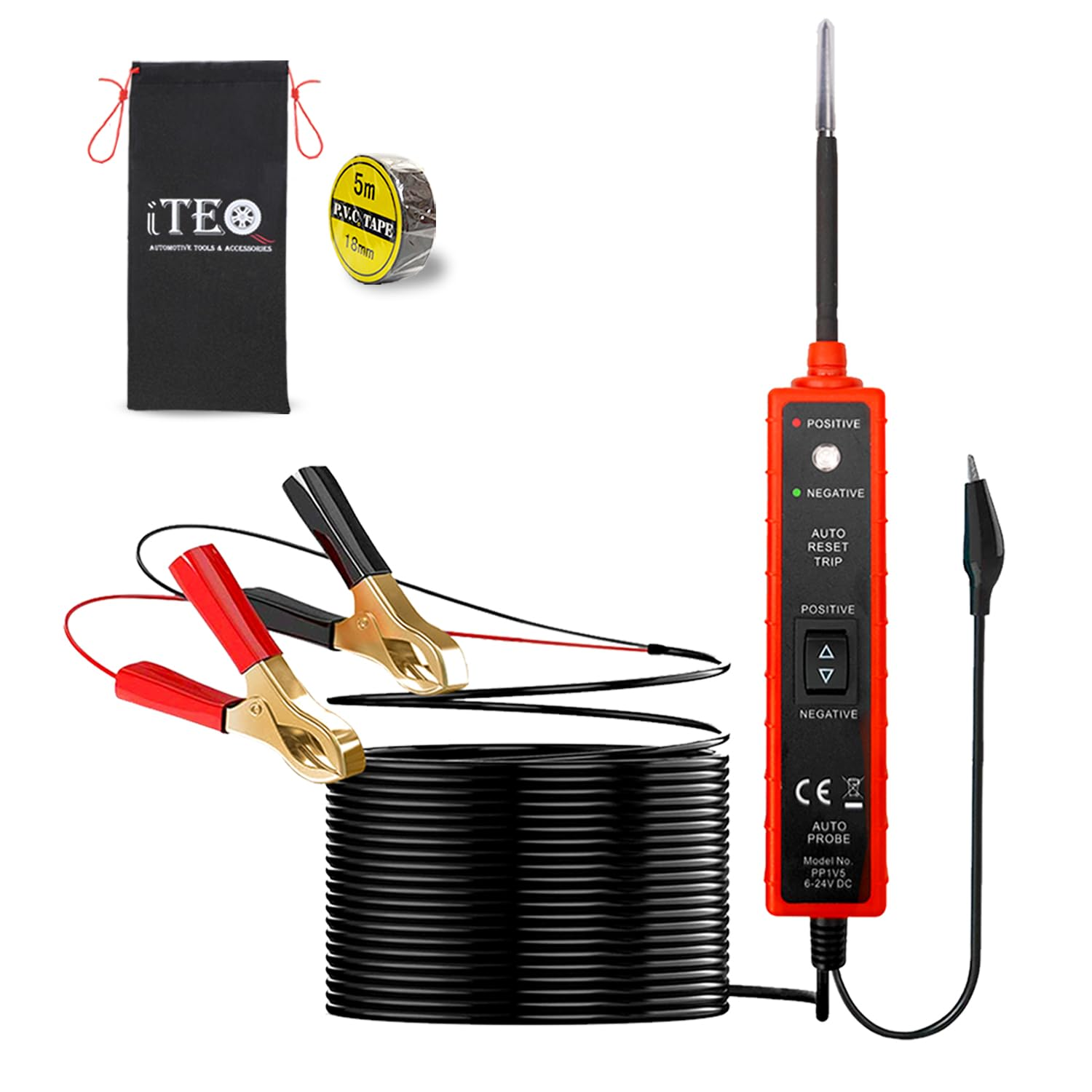 ITEQ Power Circuit Probe Tester, 6V-24V DC Test Light, Automotive Short Circuit Located and Component Activated, 12V Auto Electrical Tester, Polarity Identify with LED Light, Overload Protection image number 3