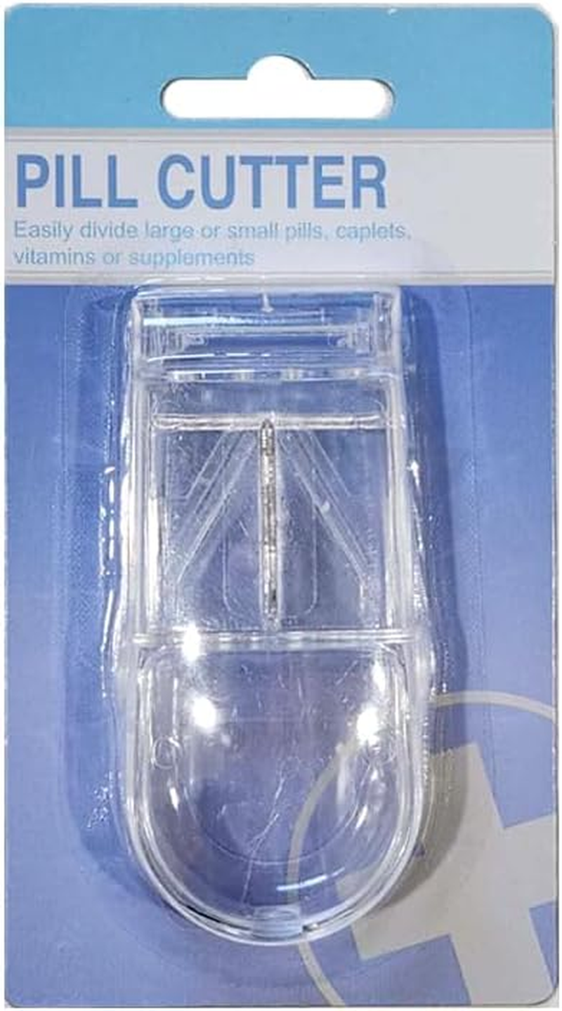 [3PK] LYLAC Pill Cutter for Tablets and Vitamins, 9 X 4 X 2.5 Cm, Clear Plastic