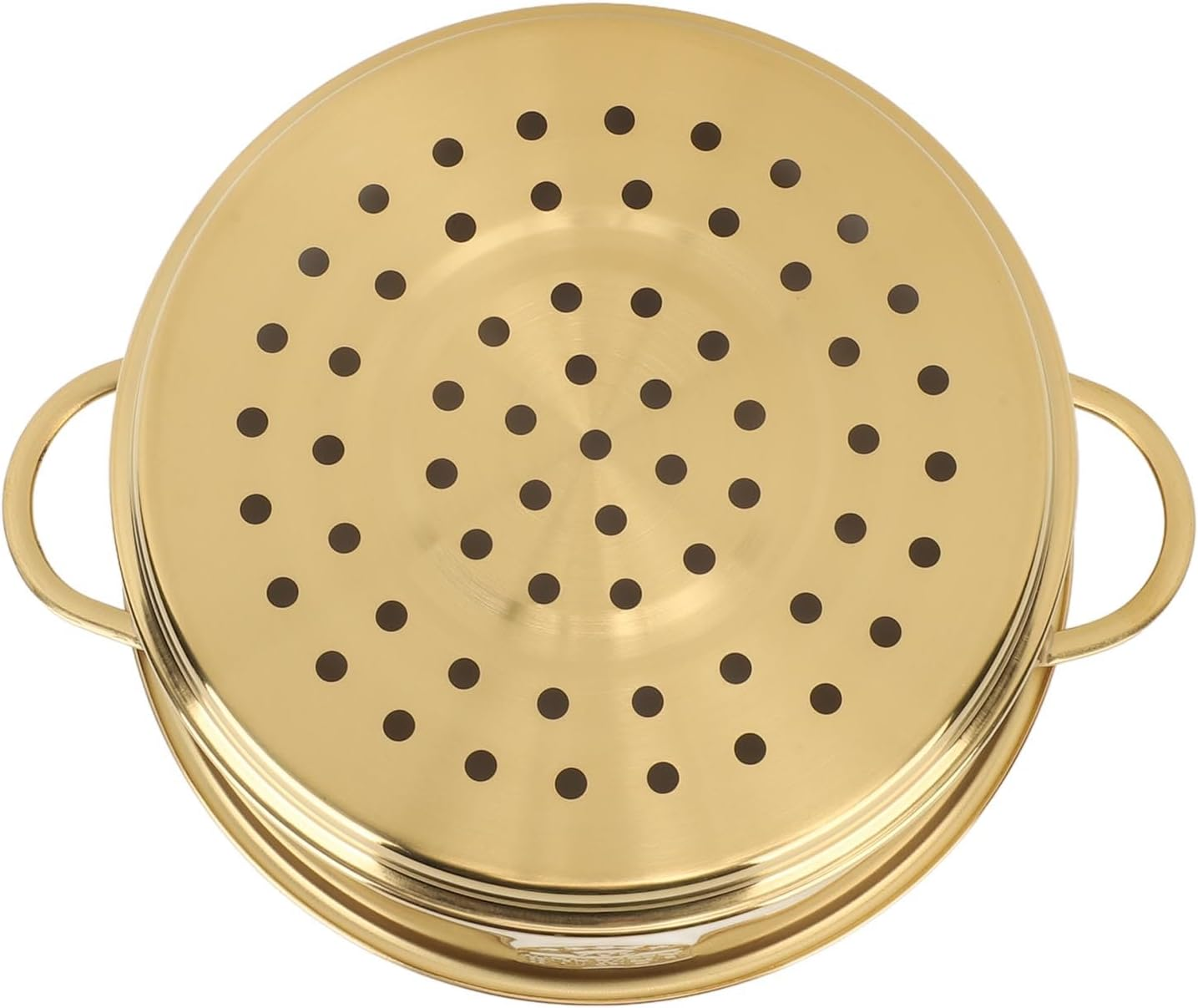 Food Steamer Basket, Stainless Steel Grid with Double Handle for Pressure Cooker, Bun Rack, Colander Kitchen Cookware (Gold)