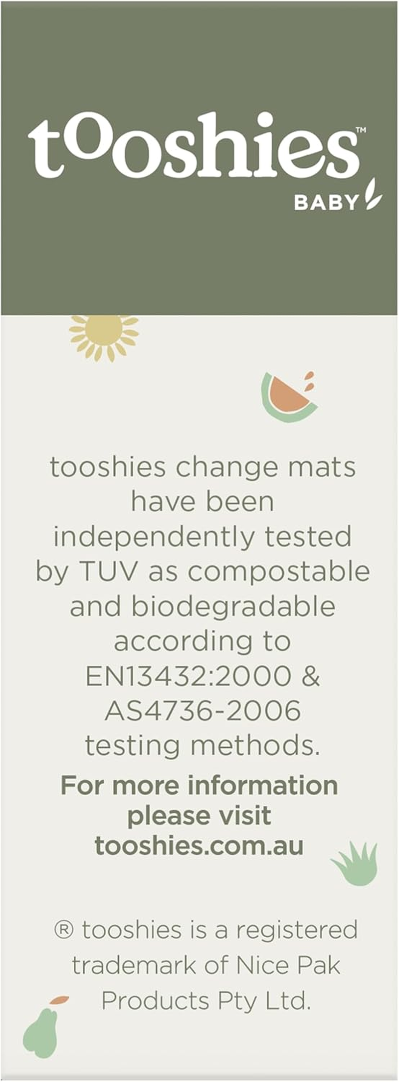 Tooshies Baby | Biodegradable Change Mats | Disposable | Plant-Based Materials | Waterproof Backsheet | Cute Prints | Recyclable Packaging | 10Pk (Pack of 3) image number 1