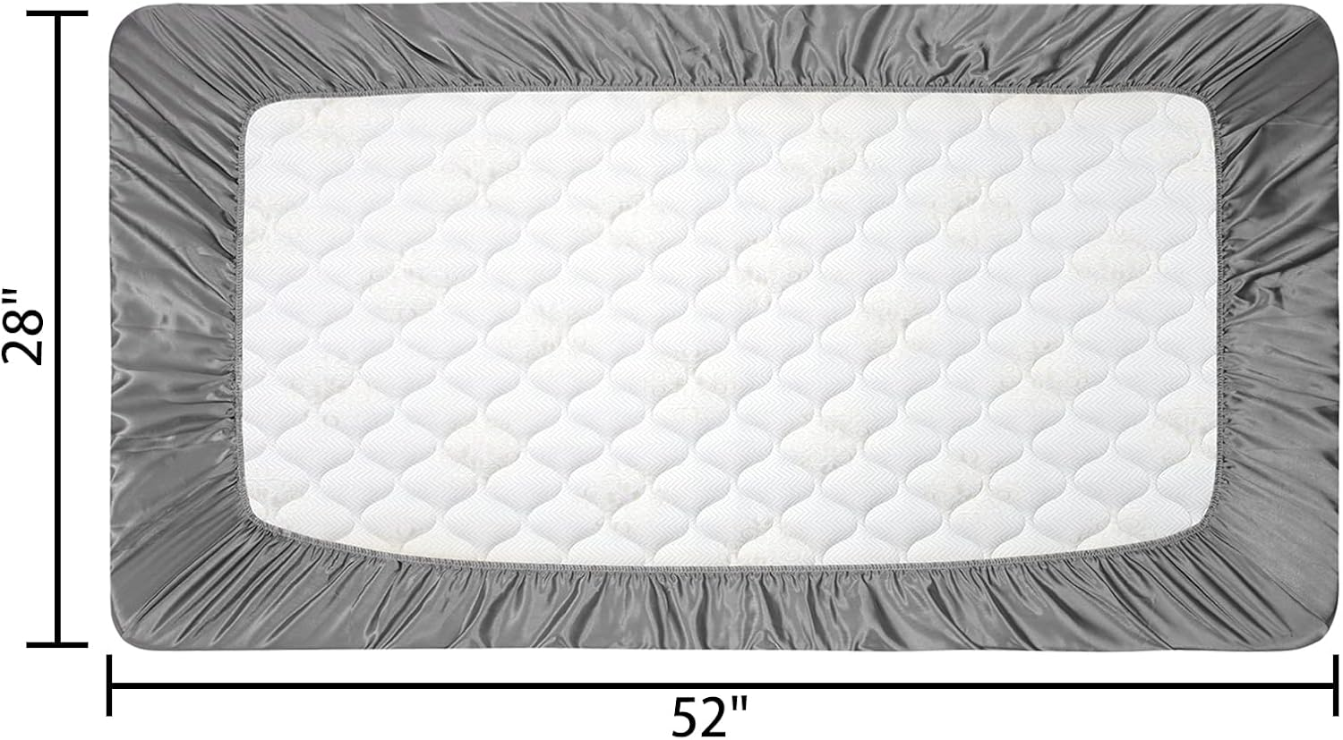 2 Pack Silk Crib Sheets for Baby with Sensitive Hair Satin Baby Mattress Sheet Boys and Girls Unisex 52&rsquo;&rsquo;X28&rsquo;&rsquo;X8&rsquo;&rsquo; Fitted Sheets image number 6