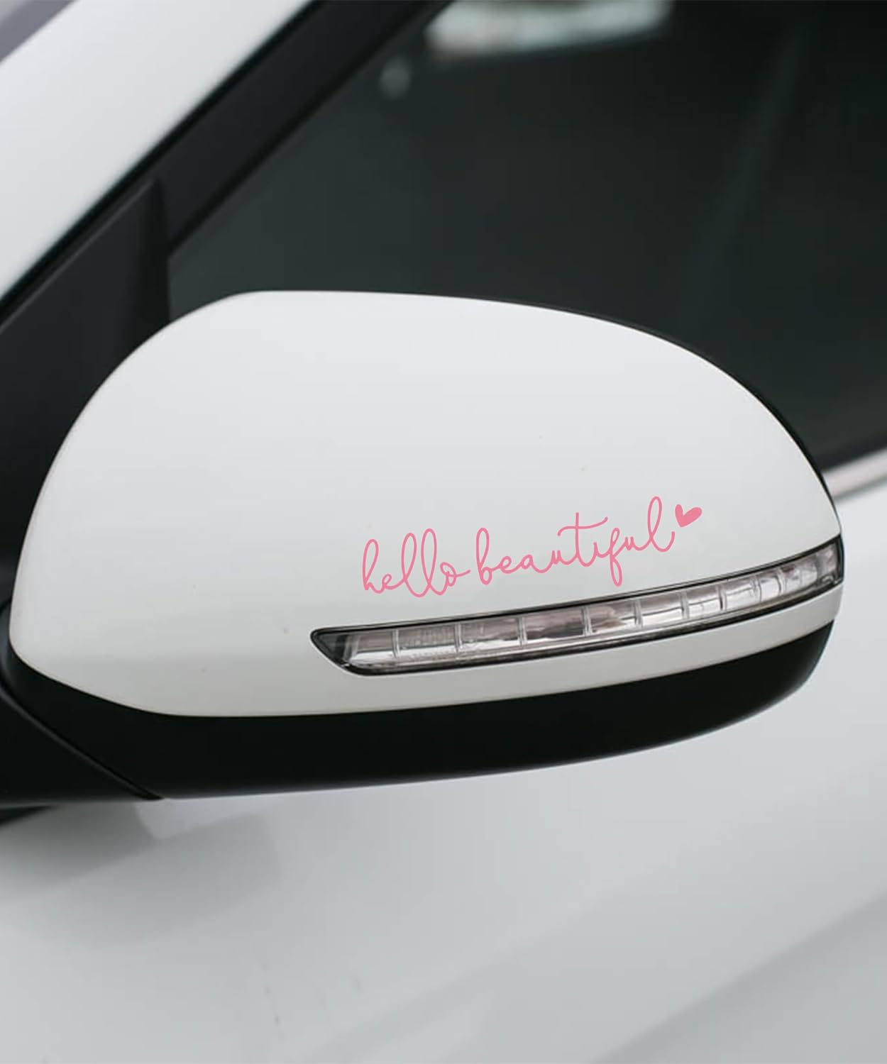 Car Decals,Car Window Decals,Decals for Vehicles,Car Accessories Car Window Stickers,Self Affirmations Decal,Hello Beautiful Mirror Decal,Rear View Mirror Sticker,Car Stickers for Women (Pink) - Pink image number 5
