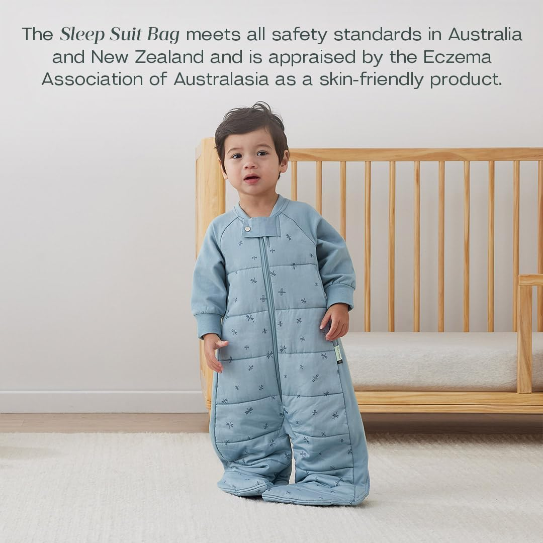 Ergopouch Sleep Suit Bag 3.5 TOG &ndash; 4&ndash;6 Years &ndash; Dragonflies Print &ndash; 400 Thread Count Organic Cotton &ndash; Converts to Sleep Suit with Legs &ndash; Sleeping Bag & Suit in One &ndash; for Infants, Toddlers & Kids image number 2