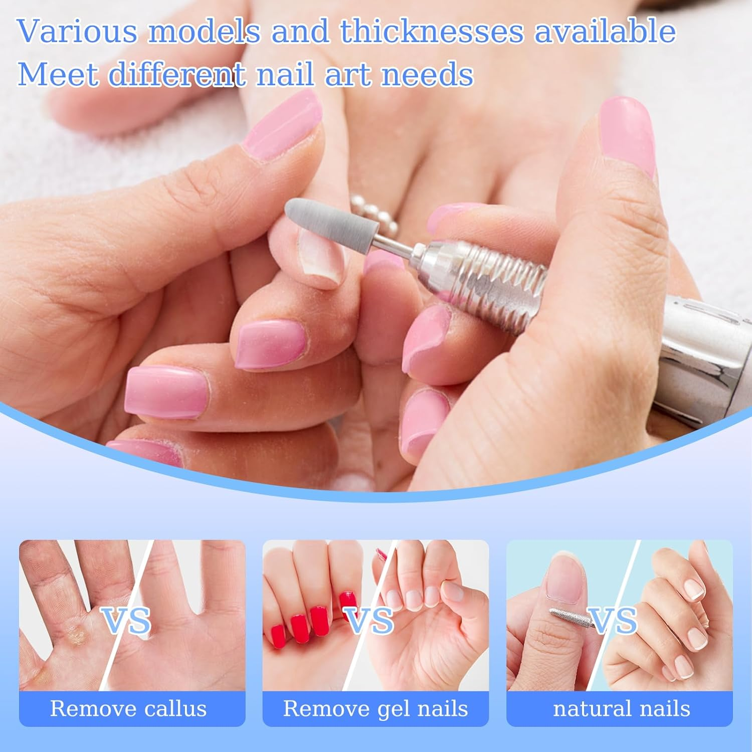 Nail Drill Bits, 6 Pieces Nail Drill Set, Nail Cutter Attachments, Professional for Manicure Pedicure, Alloy Tungsten Steel Bits (Stilc)