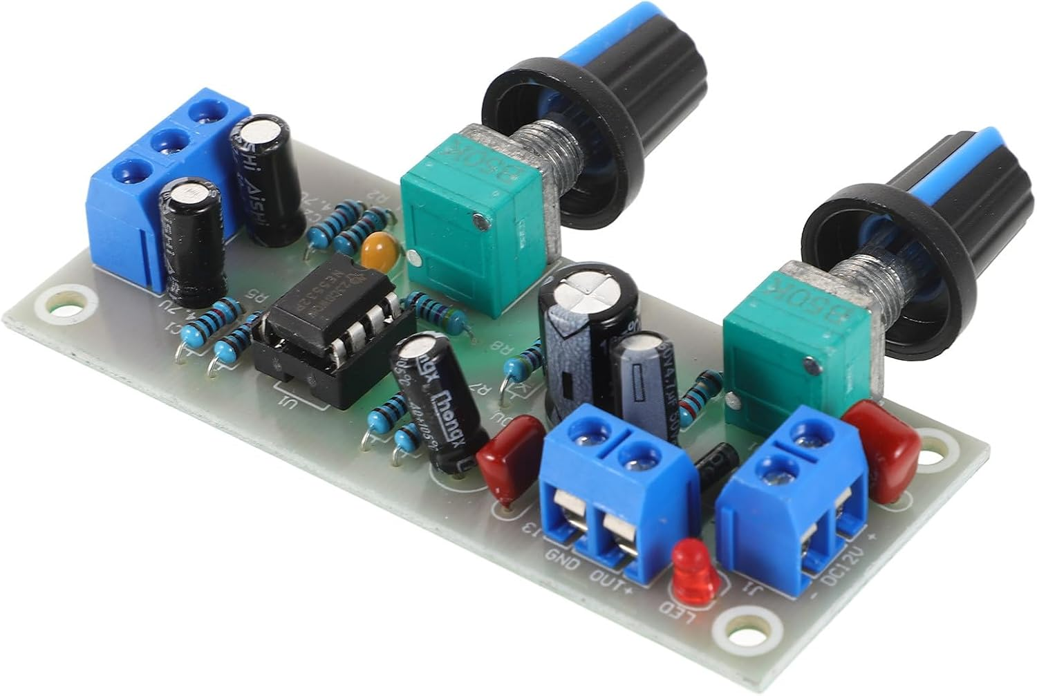 BUGUUYO Single Power Supply 10-24V Digital Subwoofer Preamplifier Board with Low Pass Filter, Audio Amplifier Module for Home Theater and DIY Speakers, Low Bass Sound Random Color