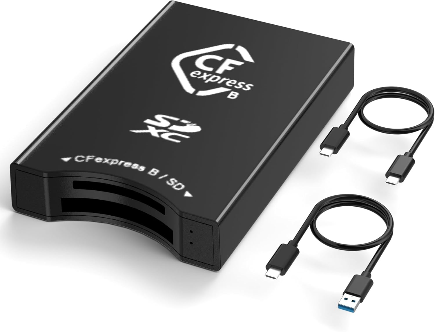 Cfexpress Type B USB3.2 GEN 2 10Gbps Card Reader, Dual Slot Portable Cfexpress Type B/SD Memory Card Adapter with USB A/USB C Connectors, Camera Card Reader Compatible with Windows/Mac Os/Linux