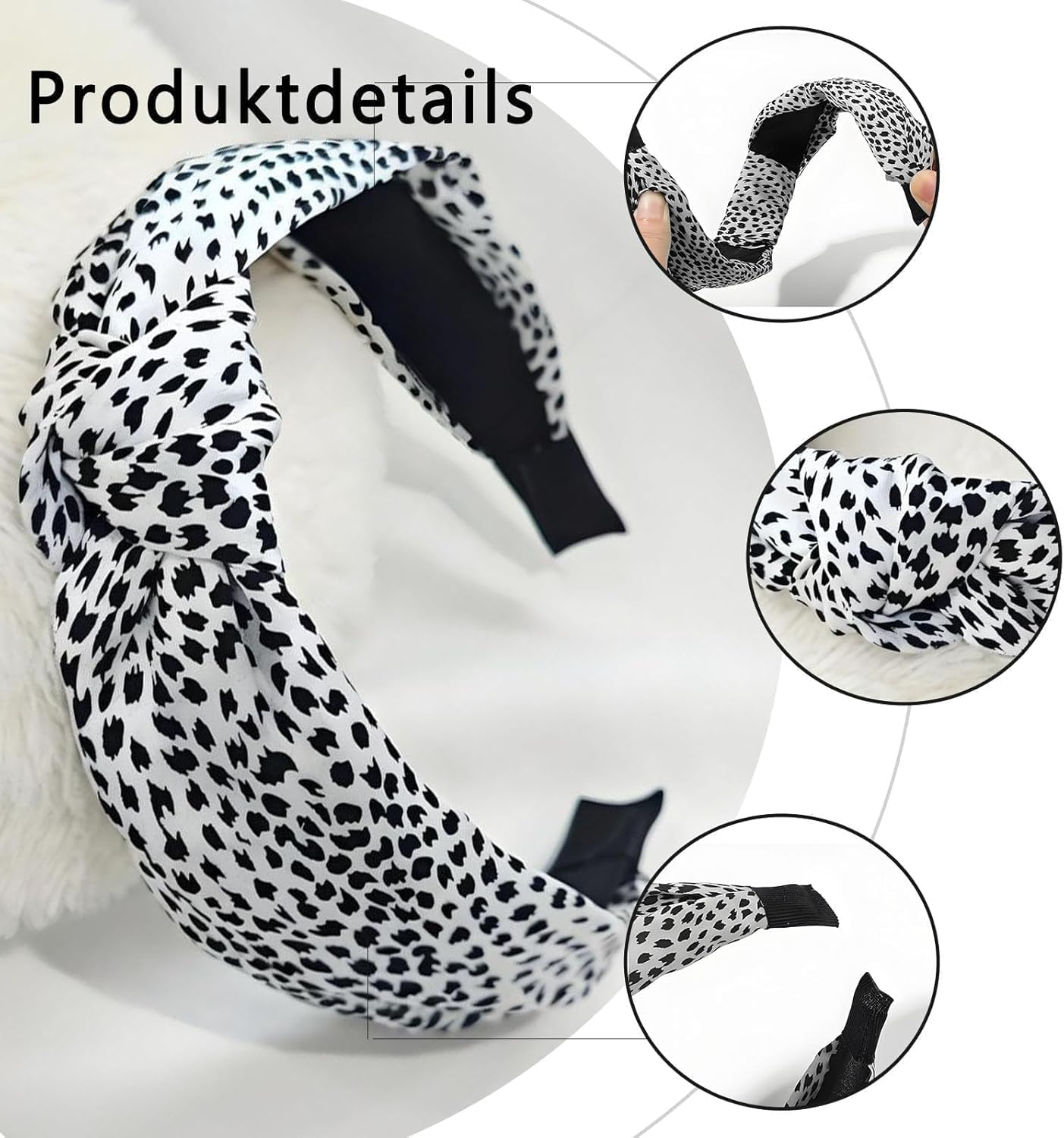 Pack of 4 Leopard Print Headbands, Women'S Wide, Non-Slip Protection Headband, Women'S Fashion Headband, Women'S Elegant, Vintage Hair Bands, Women, Suitable for Birthday, Valentine'S Day, Mother'S image number 1