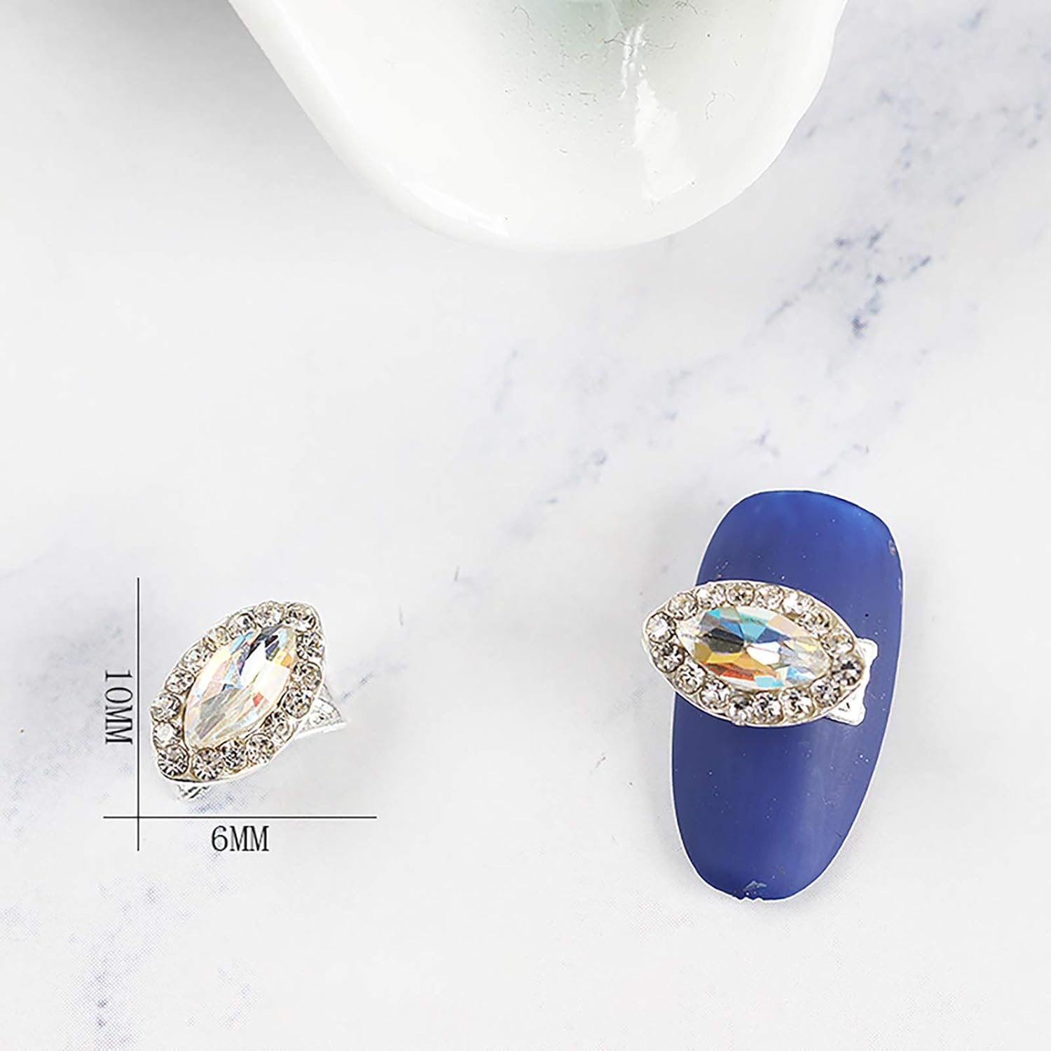 2 Grains Nail Art Rhinestones Alloy Rhinestones Nail Decoration Super Flash DIY Colorful Horse Eye Transfer Beads image number 4