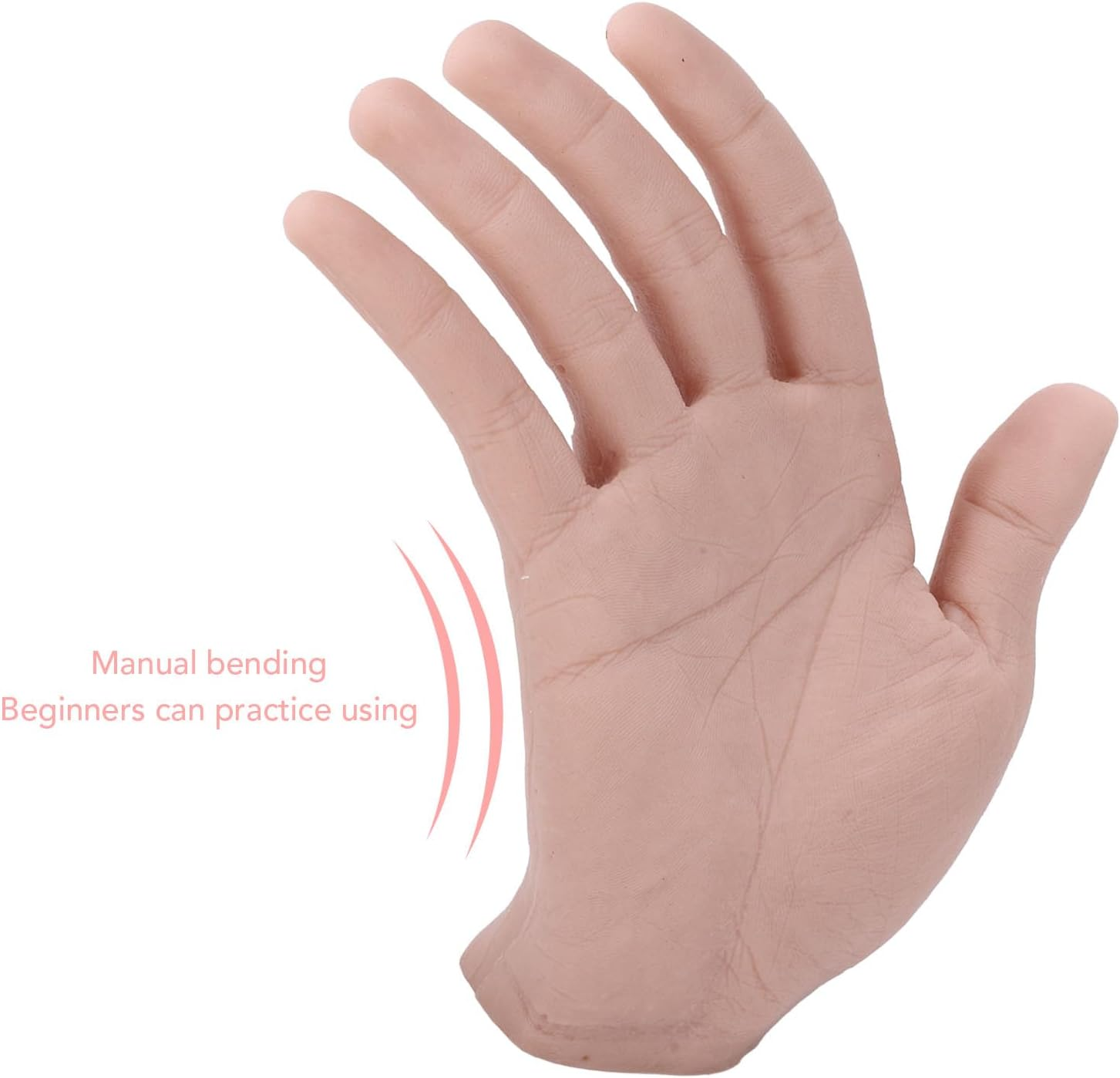 Silicone Male Hand Model, Fake Hand Flexible, Realistic Mannequin Hand for Jewelry Display, Photograph Props, Halloween, Performance, Practice, Painting, Teaching (Right Hand) image number 1